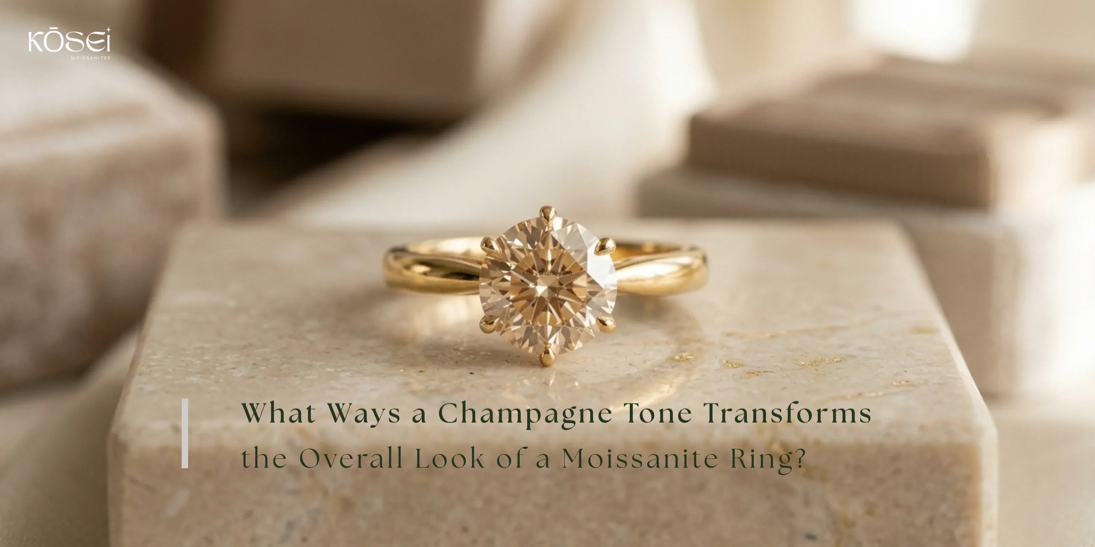  Champagne Moissanite Ring 