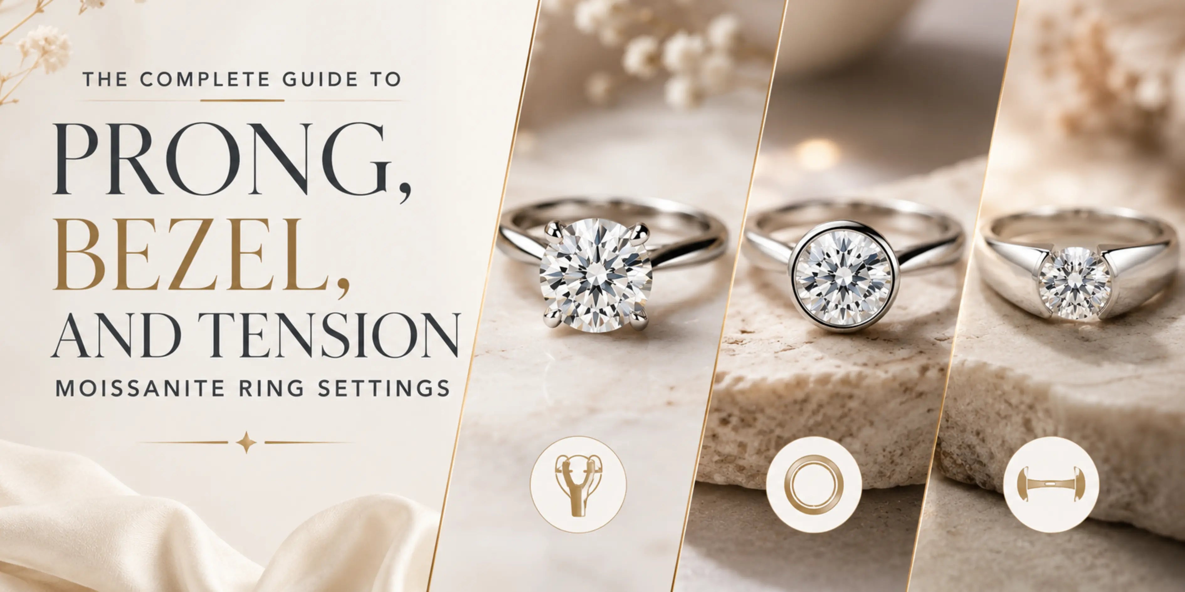 The Complete Guide to Prong, Bezel, and Tension Moissanite Ring Settings