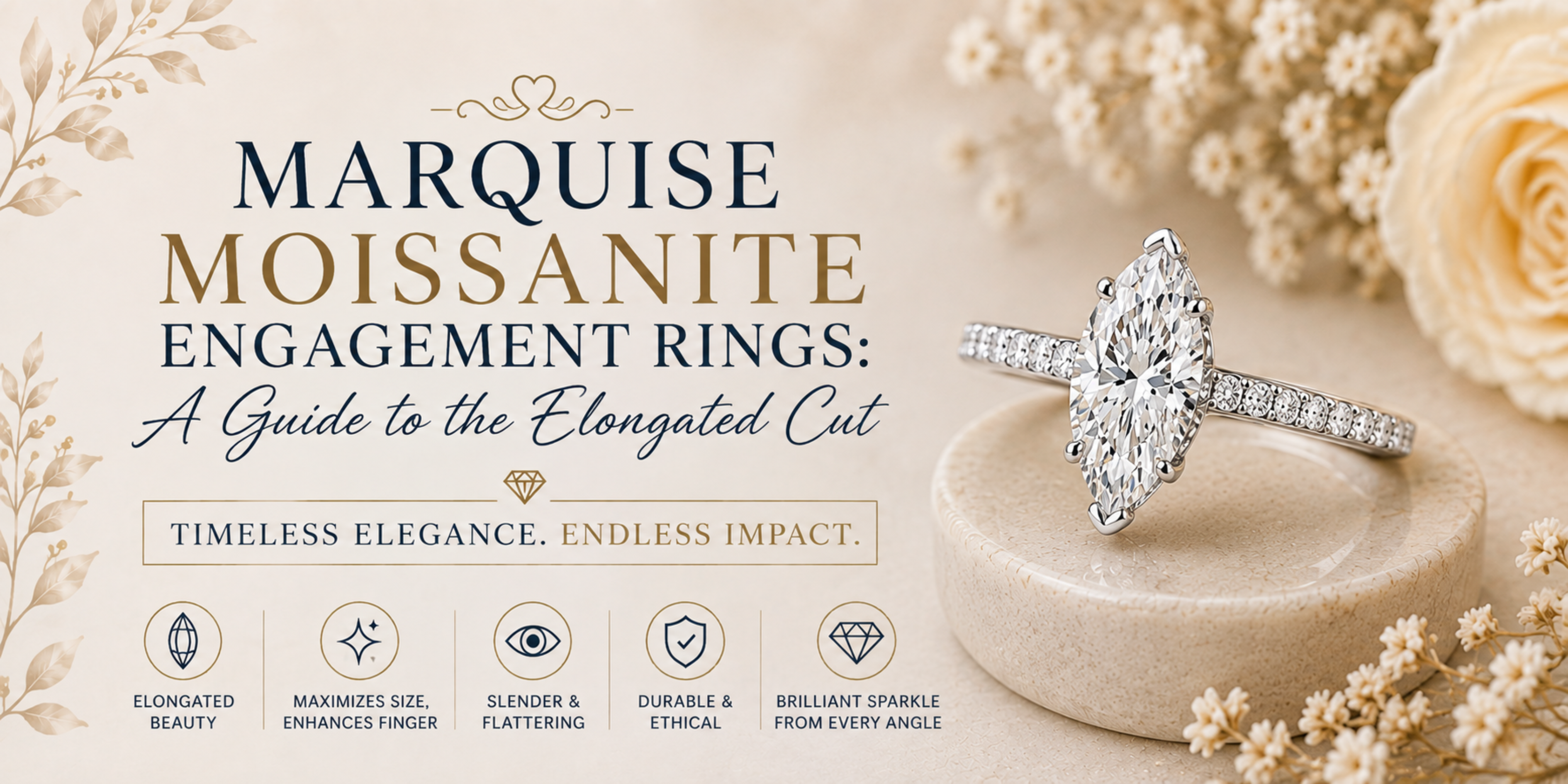 marquise moissanite engagement ring