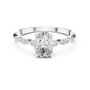 The "Aria" Round-Accent Oval Engagement Ring for Women