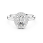 Oval Engagement Ring with Double Halo in Sterling Silver