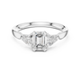 The Emerald and Trillion Cut Moissanite Three-Stone Engagement Ring