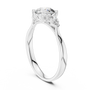 The Aria Round and Pear Cut Three-Stone Engagement Ring in Sterling Silver