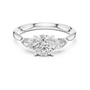 The Aria Round and Pear Cut Three-Stone Engagement Ring in Sterling Silver