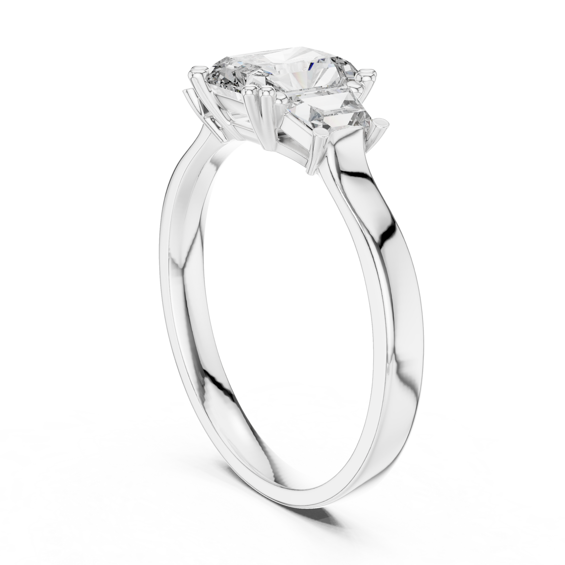 The Classic Radiant Trilogy Three-stone Engagement Ring for Women