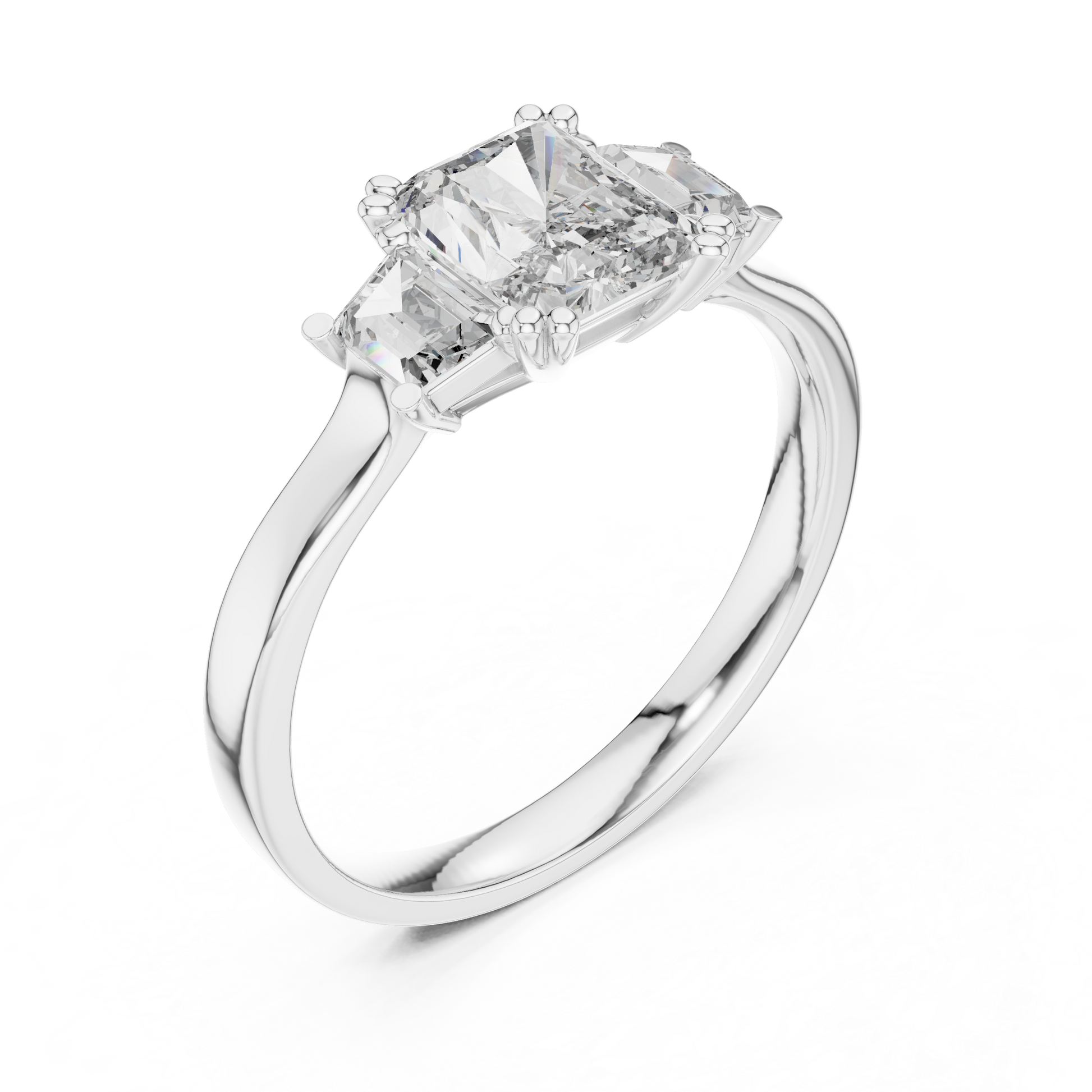 The Classic Radiant Trilogy Three-stone Engagement Ring for Women
