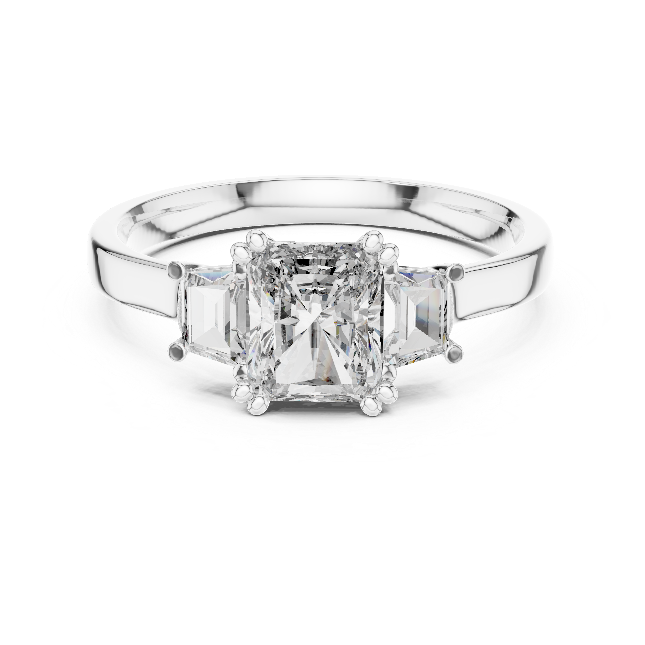 The Classic Radiant Trilogy Three-stone Engagement Ring for Women