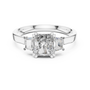 The Classic Radiant Trilogy Three-stone Engagement Ring for Women