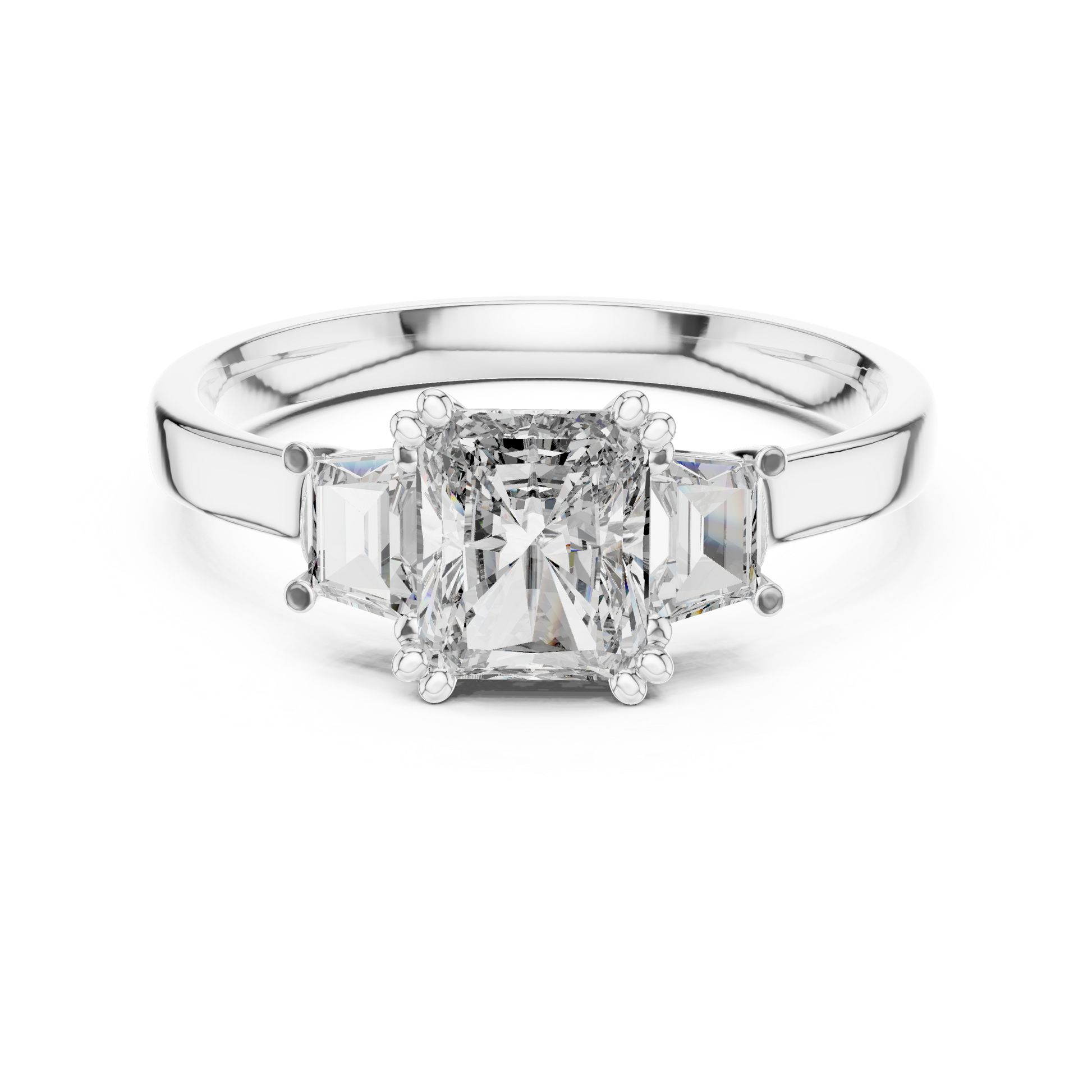 The Classic Radiant Trilogy Three-stone Engagement Ring for Women