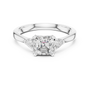 Asscher-Cut Architectural Three-Stone Engagement Ring with Trillion-Cut Side Accents