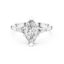 Three-Stone Marquise Cut with Tapered Baguette Side Stones Engagement Ring