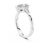 Pear-Cut Moissanite Engagement Ring with Tapered Baguette Side Stones