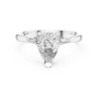 Pear-Cut Moissanite Engagement Ring with Tapered Baguette Side Stones