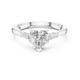 Love Heart-Cut Moissanite Three-Stone Sterling Silver Engagement Ring