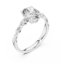 Oval Cut Solitaire Engagement Ring with Graduated Marquise Accent Band