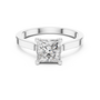 Classic Princess-Cut Solitaire Moissanite Engagement Ring