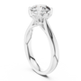 The "Amore Mio" Cathedral Lotus Solitaire Round Moissanite Engagement Ring