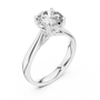 The "Amore Mio" Cathedral Lotus Solitaire Round Moissanite Engagement Ring