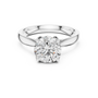The "Amore Mio" Cathedral Lotus Solitaire Round Moissanite Engagement Ring