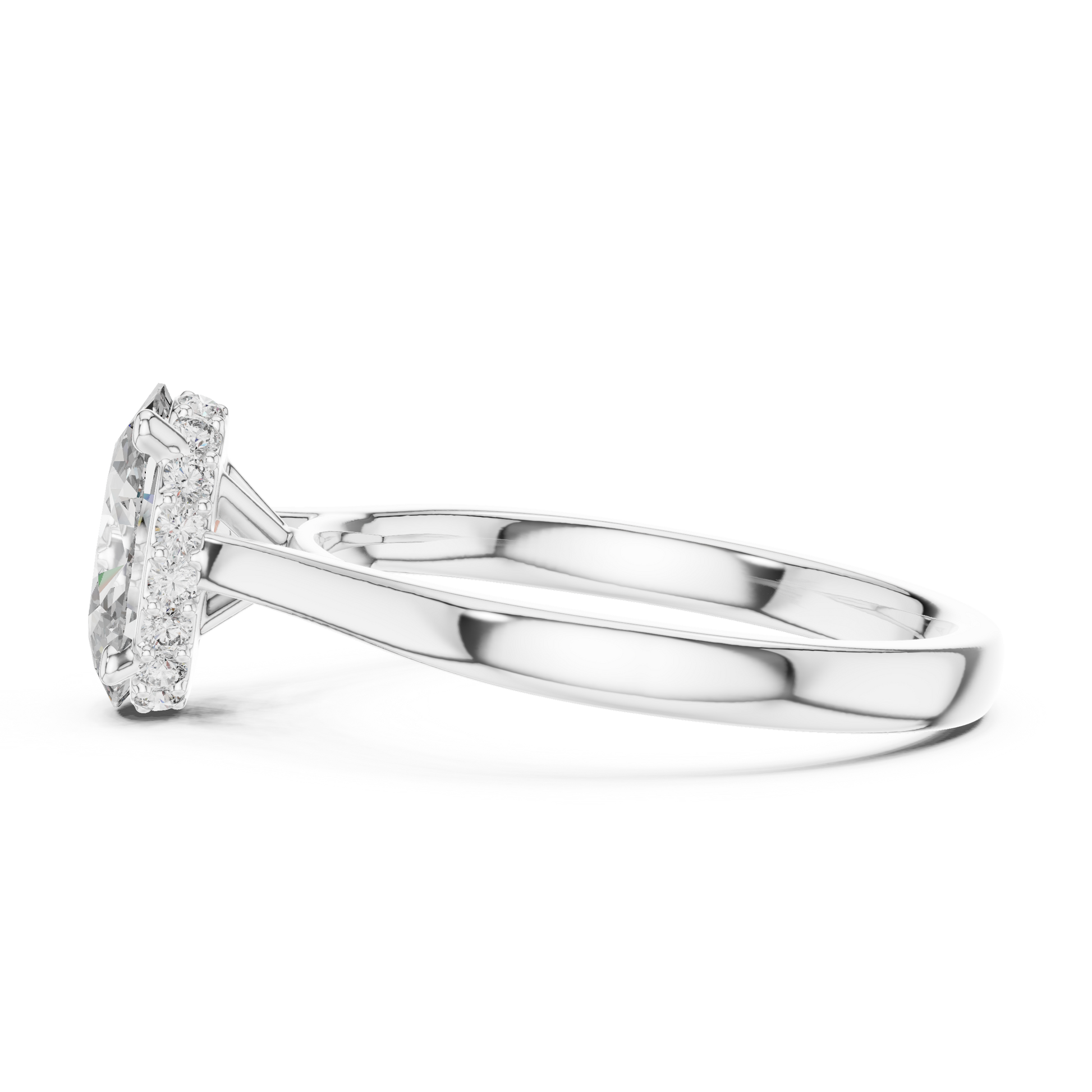 The Celestial Oval Solitaire Hidden Halo Engagement Ring for Women