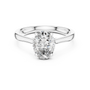 The Celestial Oval Solitaire Hidden Halo Engagement Ring for Women
