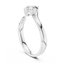 Elegant Bypass Solitaire Round-Cut Engagement Ring in 925 Sterling Silver