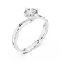 Elegant Bypass Solitaire Round-Cut Engagement Ring in 925 Sterling Silver