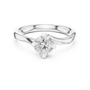 Elegant Bypass Solitaire Round-Cut Engagement Ring in 925 Sterling Silver