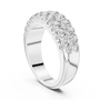 Multi-row Round Cut Moissanite Sterling Silver Half Eternity Anniversary Wedding Band