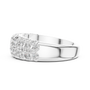 Multi-row Round Cut Moissanite Sterling Silver Half Eternity Anniversary Wedding Band