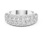 Multi-row Round Cut Moissanite Sterling Silver Half Eternity Anniversary Wedding Band