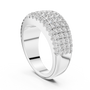 Multi-row Pavé Setting Round Cut Moissanite Sterling Silver Anniversary Wedding Band