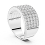 Round Cut Moissanite Wide Statement-style Multi-row Eternity Anniversary Wedding Band