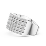 Round Cut Moissanite Wide Statement-style Multi-row Eternity Anniversary Wedding Band