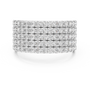 Round Cut Moissanite Wide Statement-style Multi-row Eternity Anniversary Wedding Band