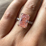 3.35 TCW Pink Radiant Cut Lab Grown Diamond IGI Certified Engagement Ring