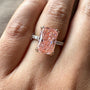 3.35 TCW Pink Radiant Cut Lab Grown Diamond IGI Certified Engagement Ring