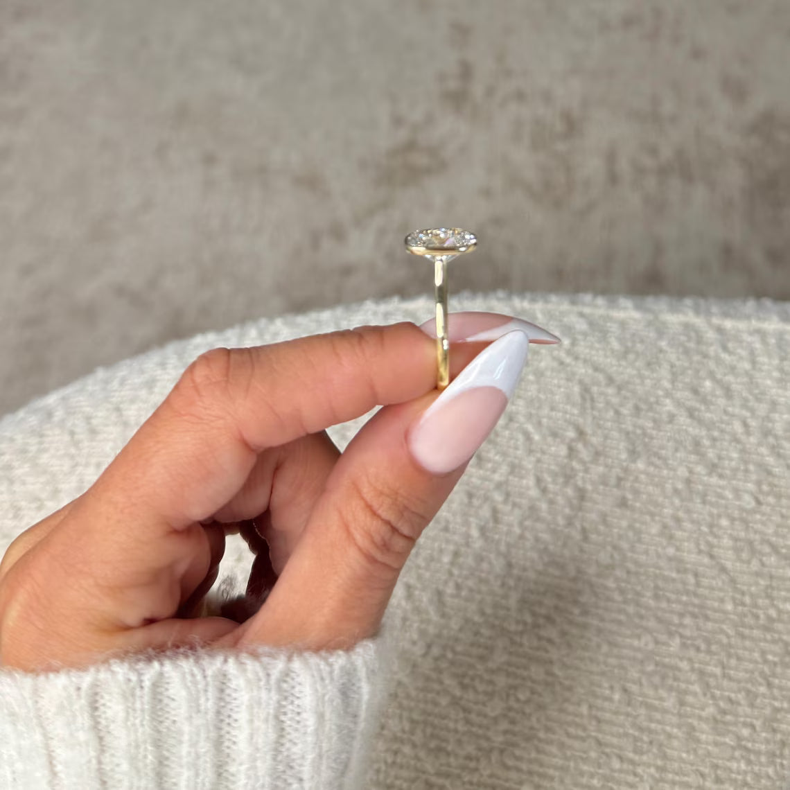 4 Carat Elongated Cushion Cut Lab Grown Diamond Bezel Ring 14K Yellow Gold IGI Certified Statement Ring 