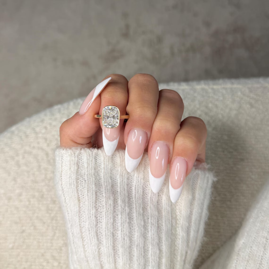 4 Carat Elongated Cushion Cut Lab Grown Diamond Bezel Ring 14K Yellow Gold IGI Certified Statement Ring 