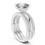 Cushion-Cut Moissanite Diamond Engagement Ring Bridal Set in 925 Sterling Silver