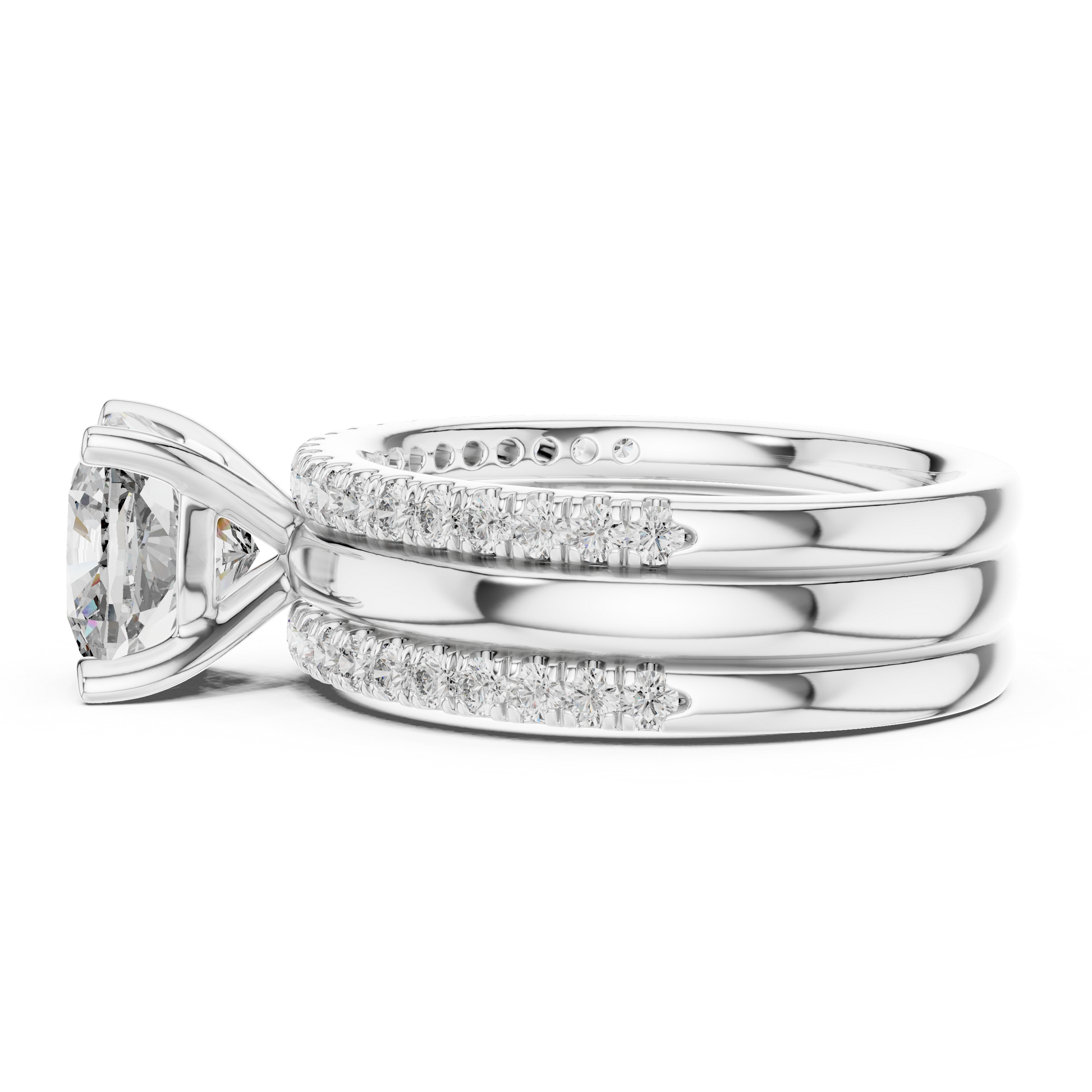 Cushion-Cut Moissanite Diamond Engagement Ring Bridal Set in 925 Sterling Silver