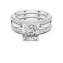 Cushion-Cut Moissanite Diamond Engagement Ring Bridal Set in 925 Sterling Silver