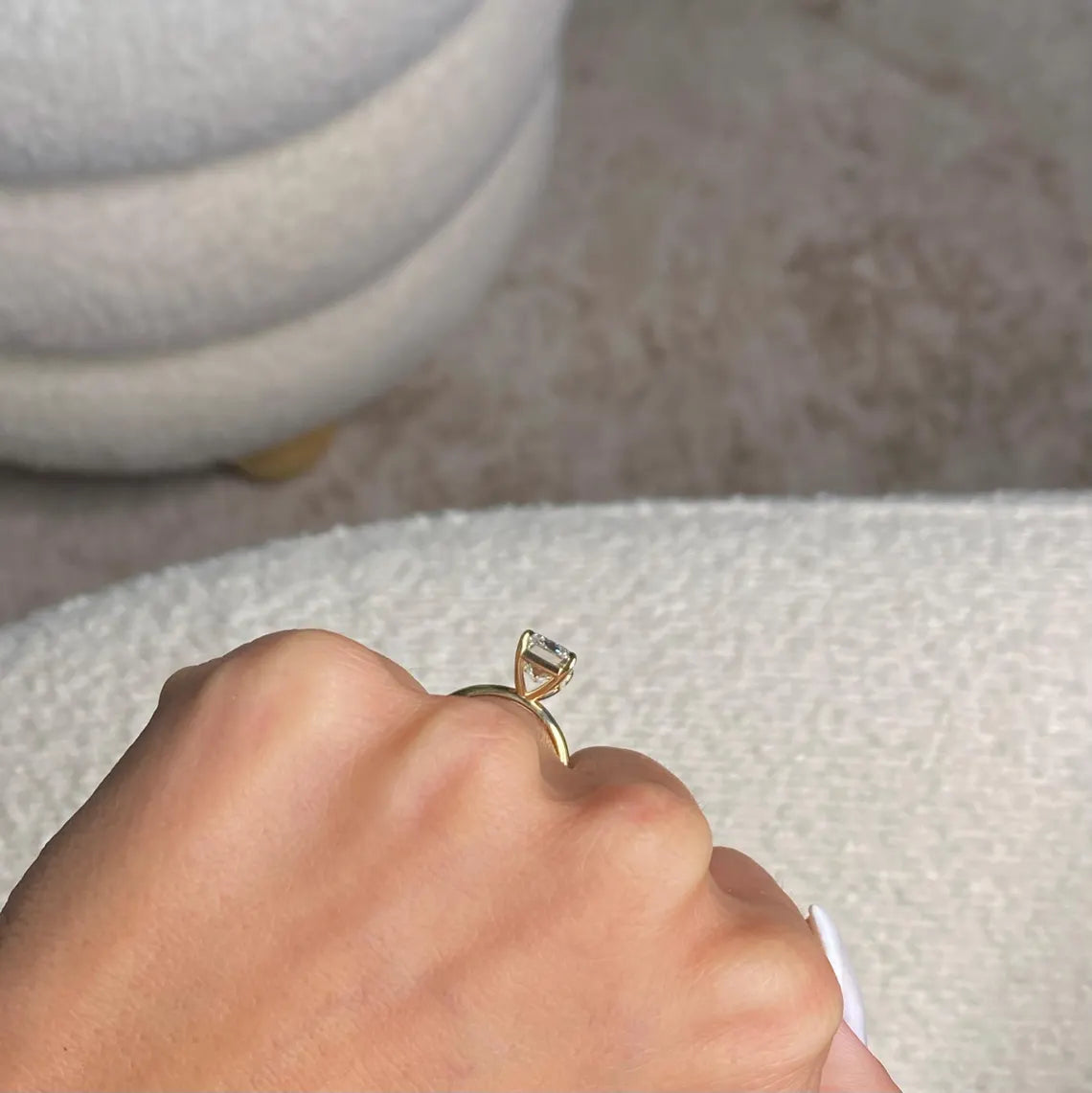 18k Yellow Gold 2.50 Carat Emerald Cut D-VVS2 IGI Certified Lab Grown Diamond Solitaire Engagement Ring