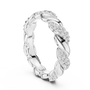 Round Moissanite Twisted Rope Pattern Sterling Silver Eternity Stackable Wedding Band