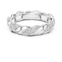Round Moissanite Twisted Rope Pattern Sterling Silver Eternity Stackable Wedding Band