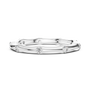 Bamboo-Inspired Round Cut Moissanite Stackable Ring in Sterling Silver