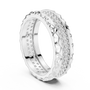 Bold Crater Edge Pavé Diamond Wide Eternity Band – Statement Wedding &amp; Anniversary Ring