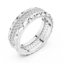 Bold Crater Edge Pavé Diamond Wide Eternity Band – Statement Wedding &amp; Anniversary Ring