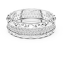 Bold Crater Edge Pavé Diamond Wide Eternity Band – Statement Wedding &amp; Anniversary Ring