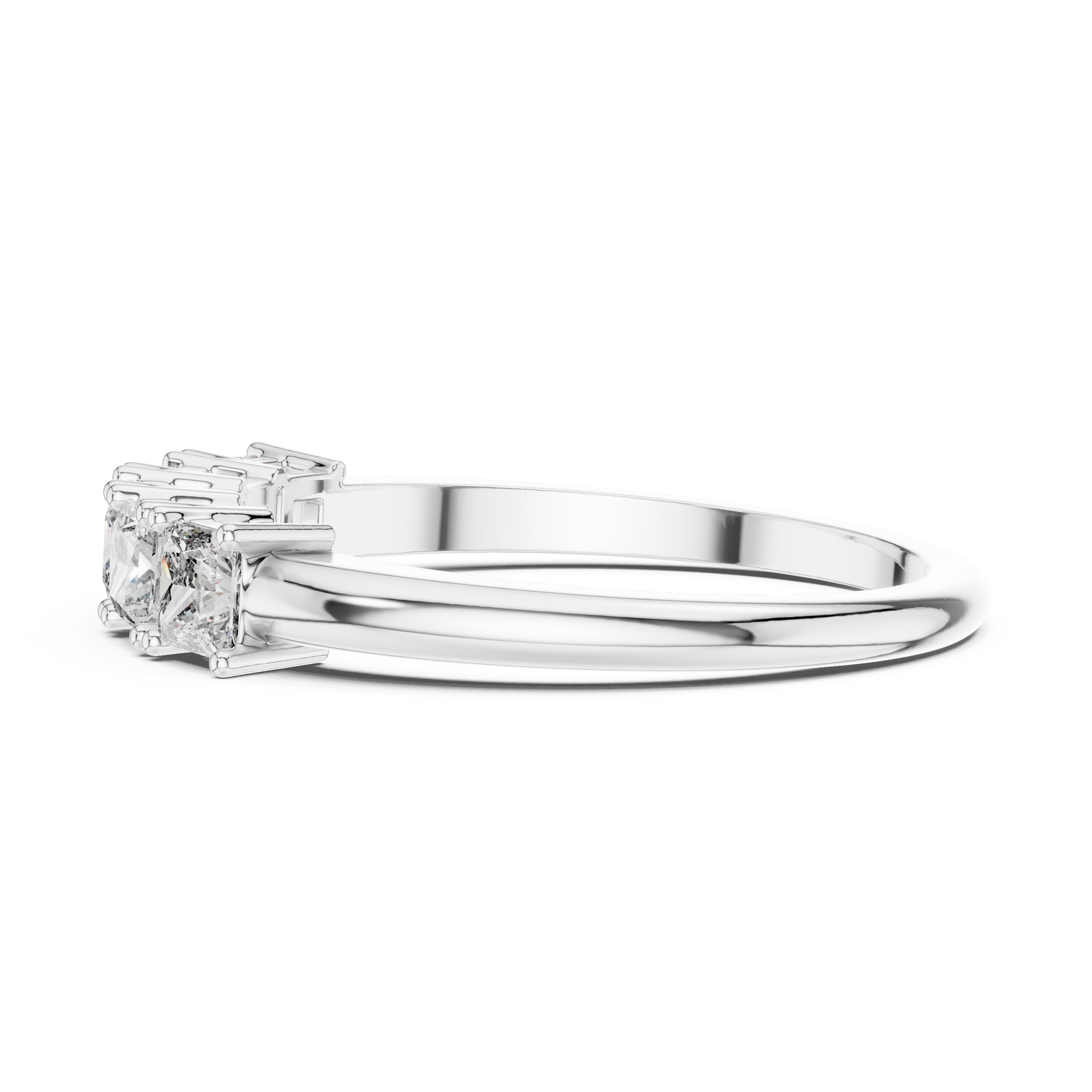 Princess-Cut Moissanite Five-Stone Half Eternity Anniversary Band in 925 Sterling Silver